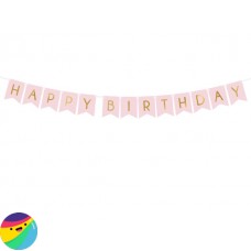 Napis Happy Birthday svetlo roza